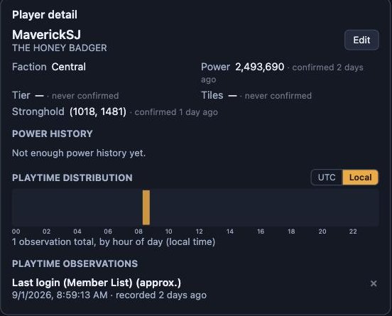 Player detail panel