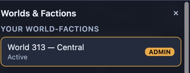 Your world-factions list